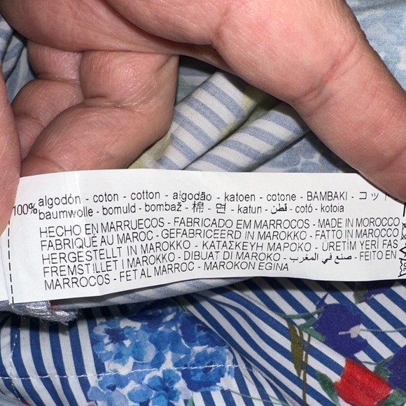 Zara Striped Floral Midi Dress Medium M - Picture 13 of 16